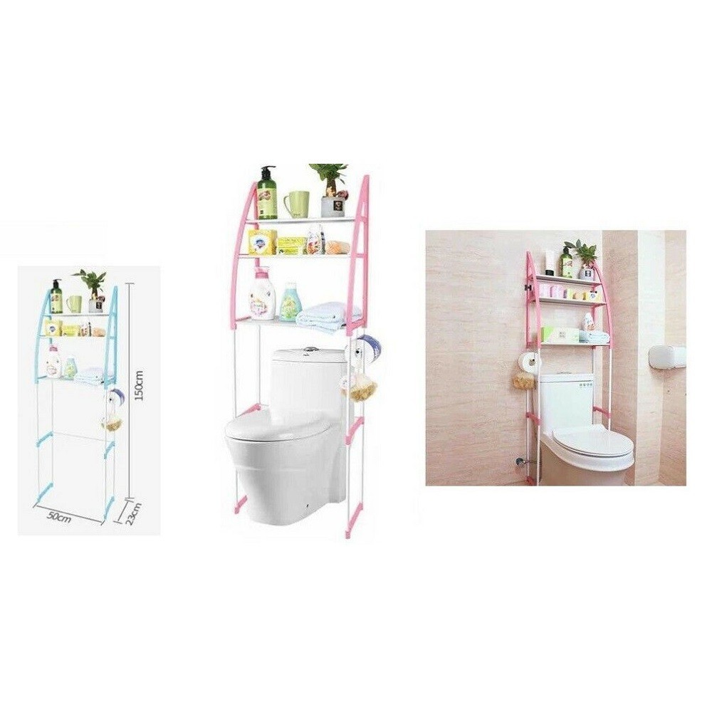 in Ferro 3 Ripiani Organizer Multi-Funzione Bianco Amzdeal Mobile Sopra Toilettes-Salvaspazio per Bagno， Ripiani Sopra la Toilette 49 x 28 x 160 