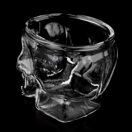 Bicchiere in vetro per shot cicchetto liquore con sagoma di teschio vodka whisky