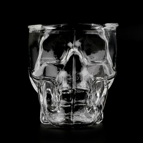DOBO® 2 X Bicchiere in vetro per shot cicchetto liquore con sagoma di teschio modello in vetro da 74 ml 2 pezzi 