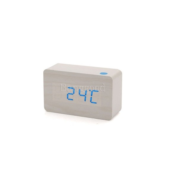 Sveglia Orologio Wooden Light LED Digital Alarm Clock Calendario Termometro