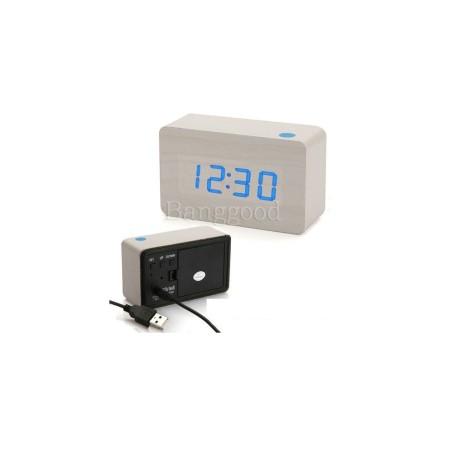 Sveglia Orologio Wooden Light LED Digital Alarm Clock Calendario Termometro