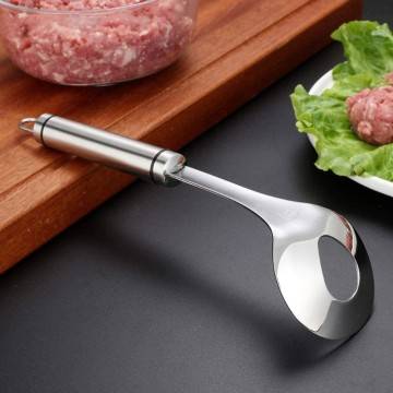 Polpetta cucchiaio in acciaio inox Polpetta Maker manico lungo non-bastone di carne Baller Maker per la cucina 2PCS 