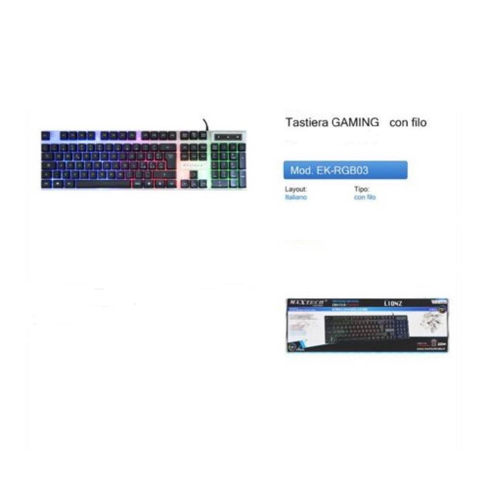 Trade Shop - Tastiera Per Pc Computer Keyboard Usb Retroilluminata A Led  Multicolor