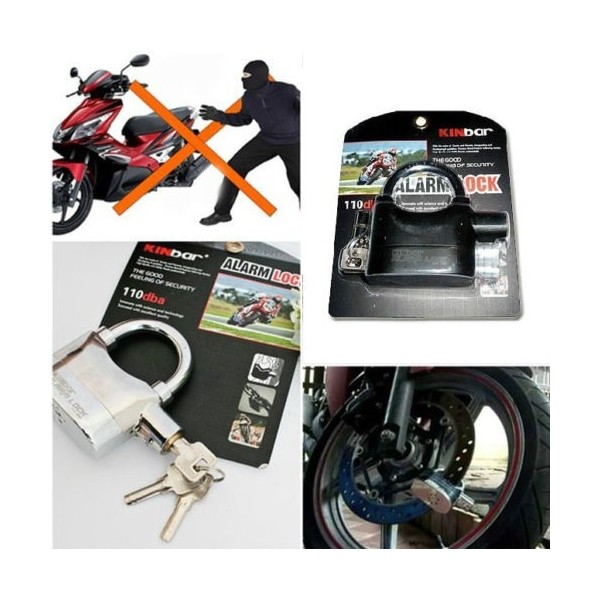 Trade Shop - Lucchetto Antifurto Bloccadisco Con Allarme Sonoro 110db Per  Moto Bici Xc-1534