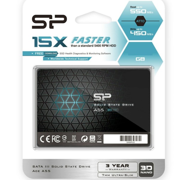 HARD DISK INTERNO SSD 128GB HIGH SATA 3 2,5'' PER COMPUTER DESKTOP LAPTOP SP A55