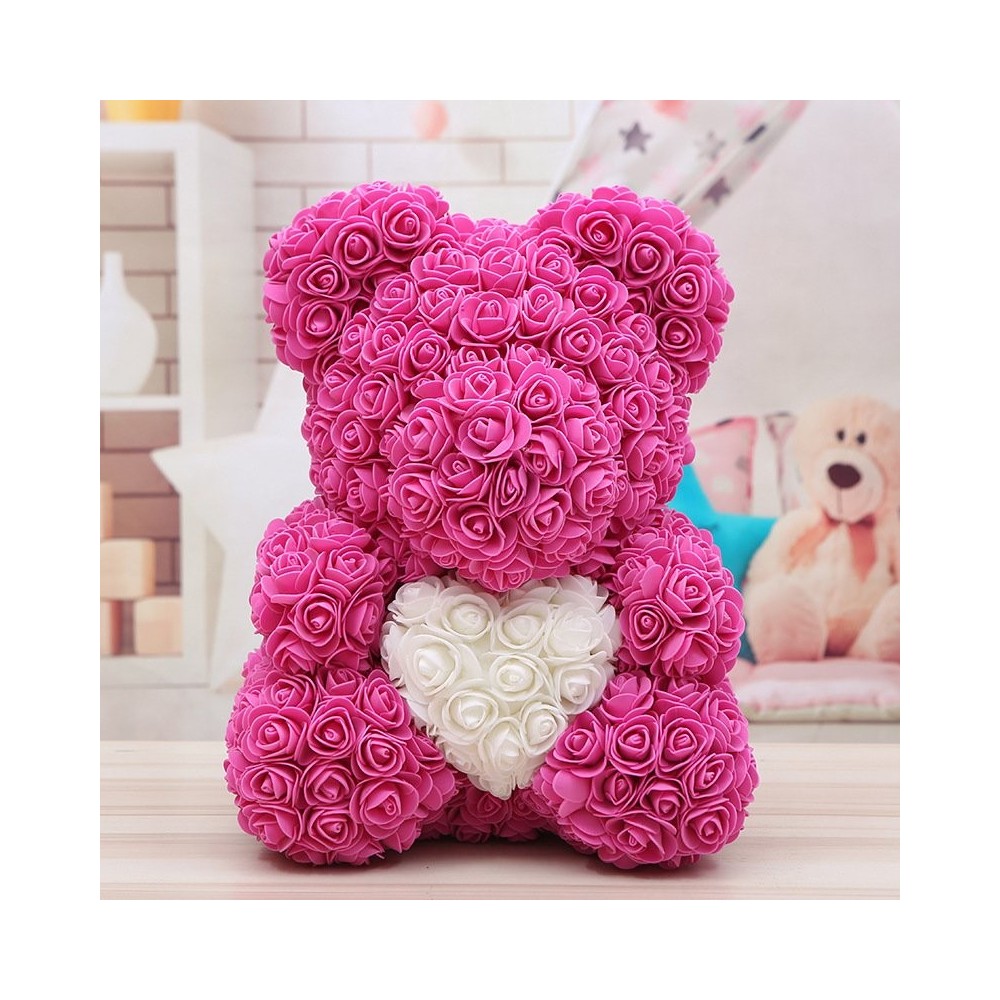 anniversario e docce nuziali fiori su ogni orso rosa Confezione regalo trasparente inclusa! Orsetto in fiore rosa red, 10in San Valentino orsacchiotto rosa regalo per la festa della mamma 