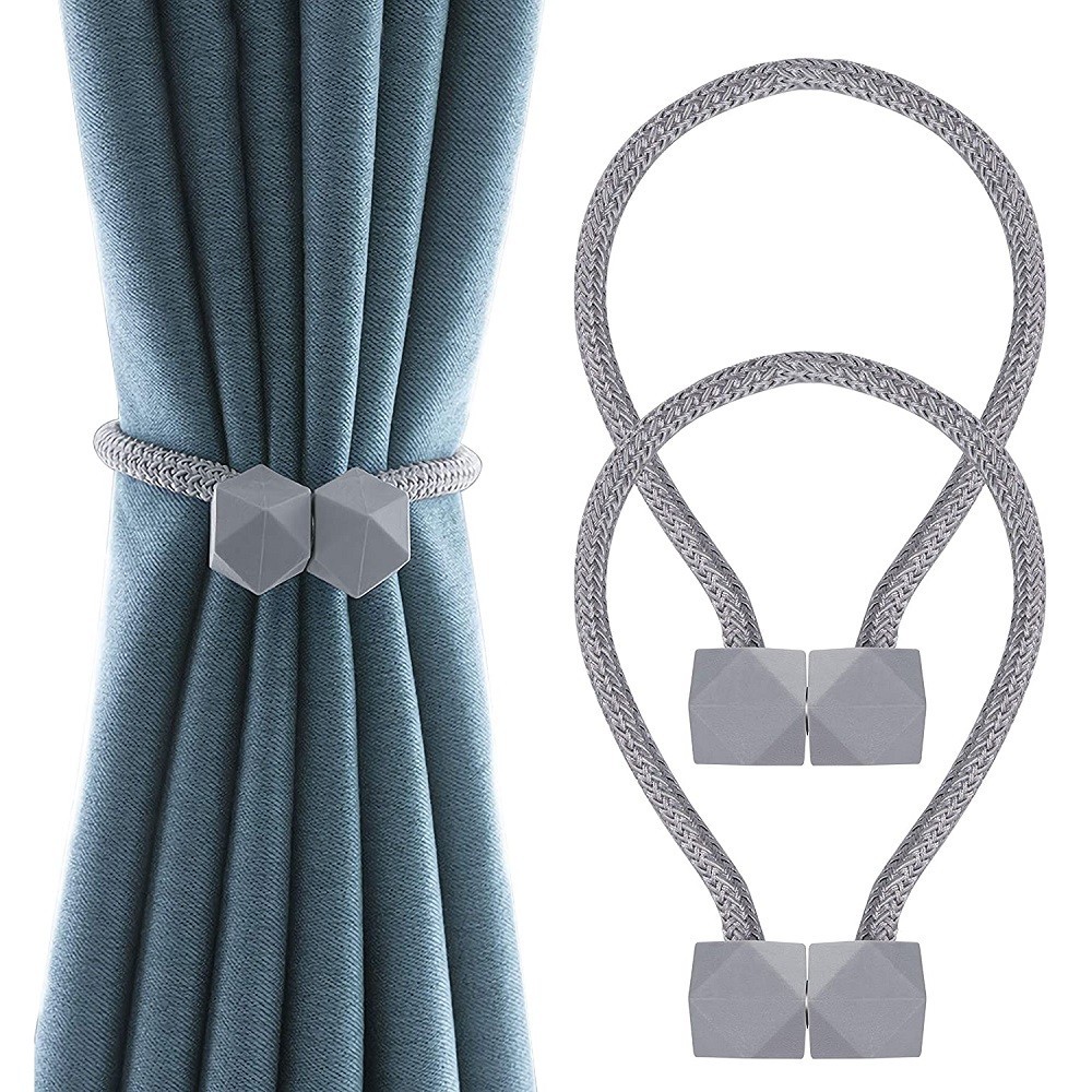 cordini per chiudere le tende a maglia intrecciata 2 fermatenda Vorcool classici grigio argentato 
