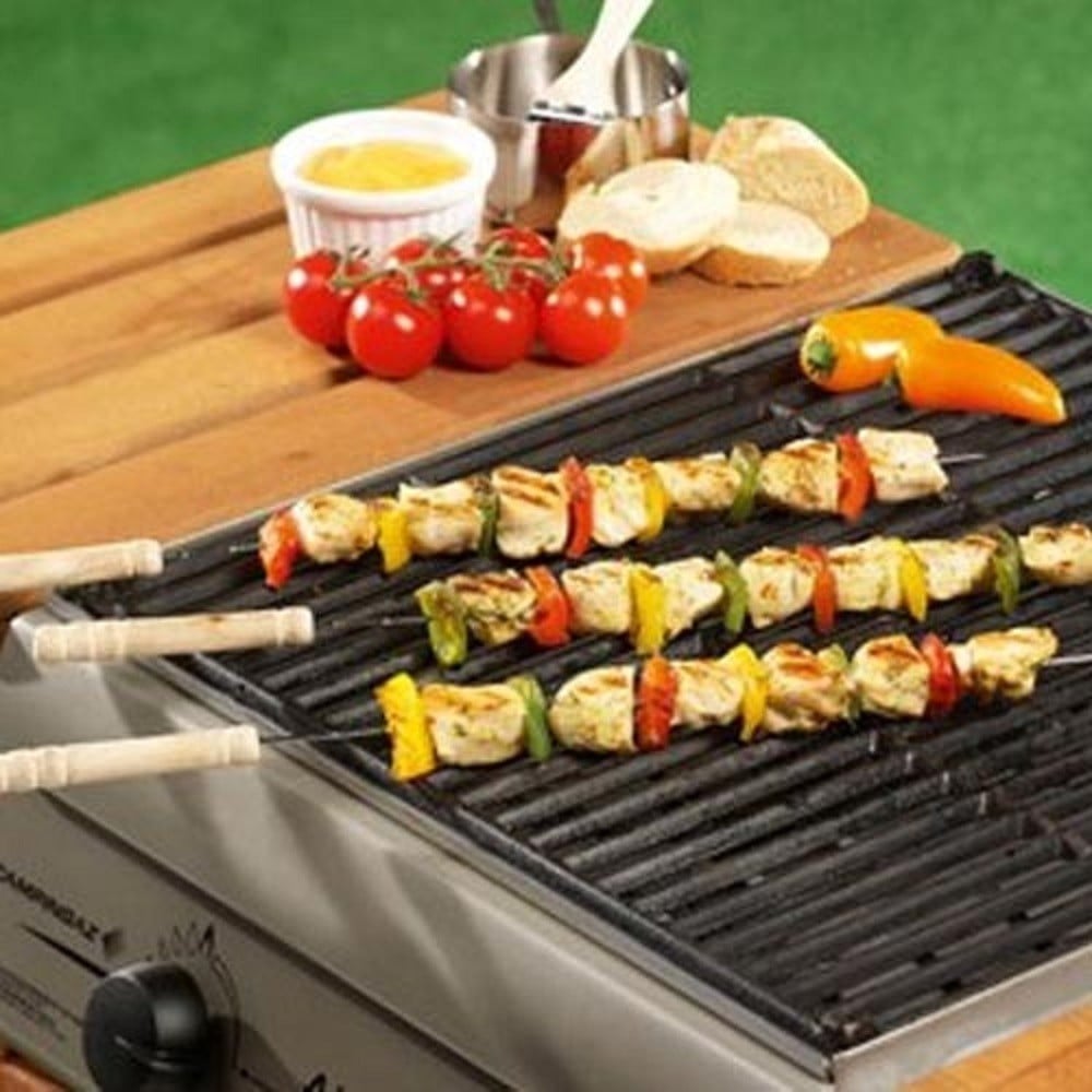 SET 8 PEZZI SPIEDINI PER BARBECUE CON MANICO IN LEGNO 38 CM BBQ COLLECTION