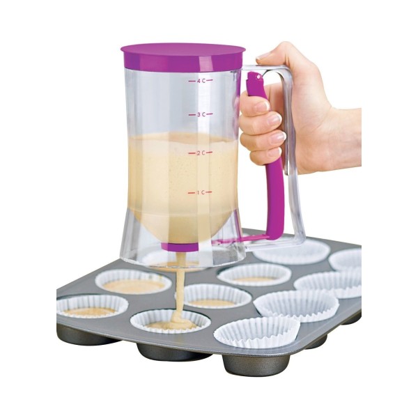 Crepes Cupcakes per Pancake 1000ML Dispenser per pastella a Mano con Scala e Palla di agitazione XGzhsa Miscelatore per pastella Waffle Utensili da Cucina 