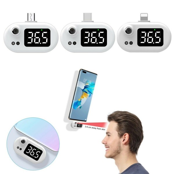 Accurate USB cellulare a infrarossi Termometro senza contatto tipo-C LCD 