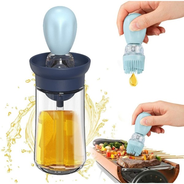 Bottiglia di olio da cucina contenitore di olio in vetro siliconico con  pennello bottiglia di spruzzo
