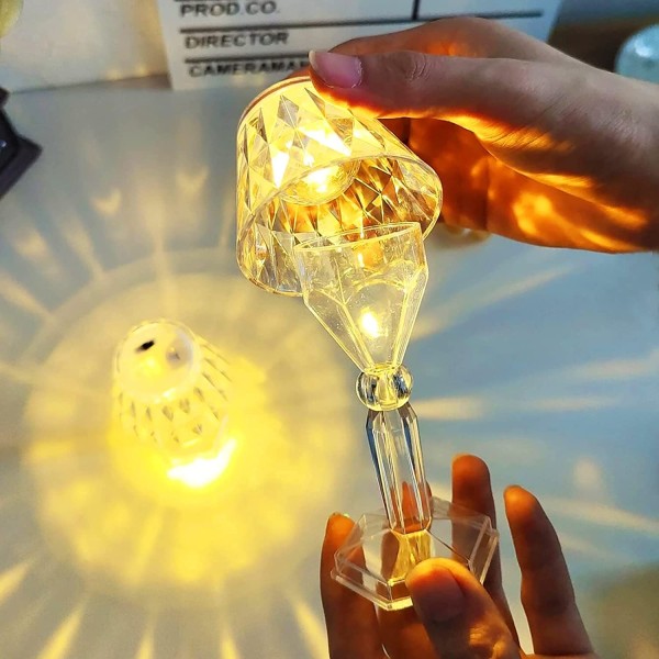 Mini Lampada Effetto Cristallo Da Tavolo A Led Batteria Per Esterno Bar  Locali 