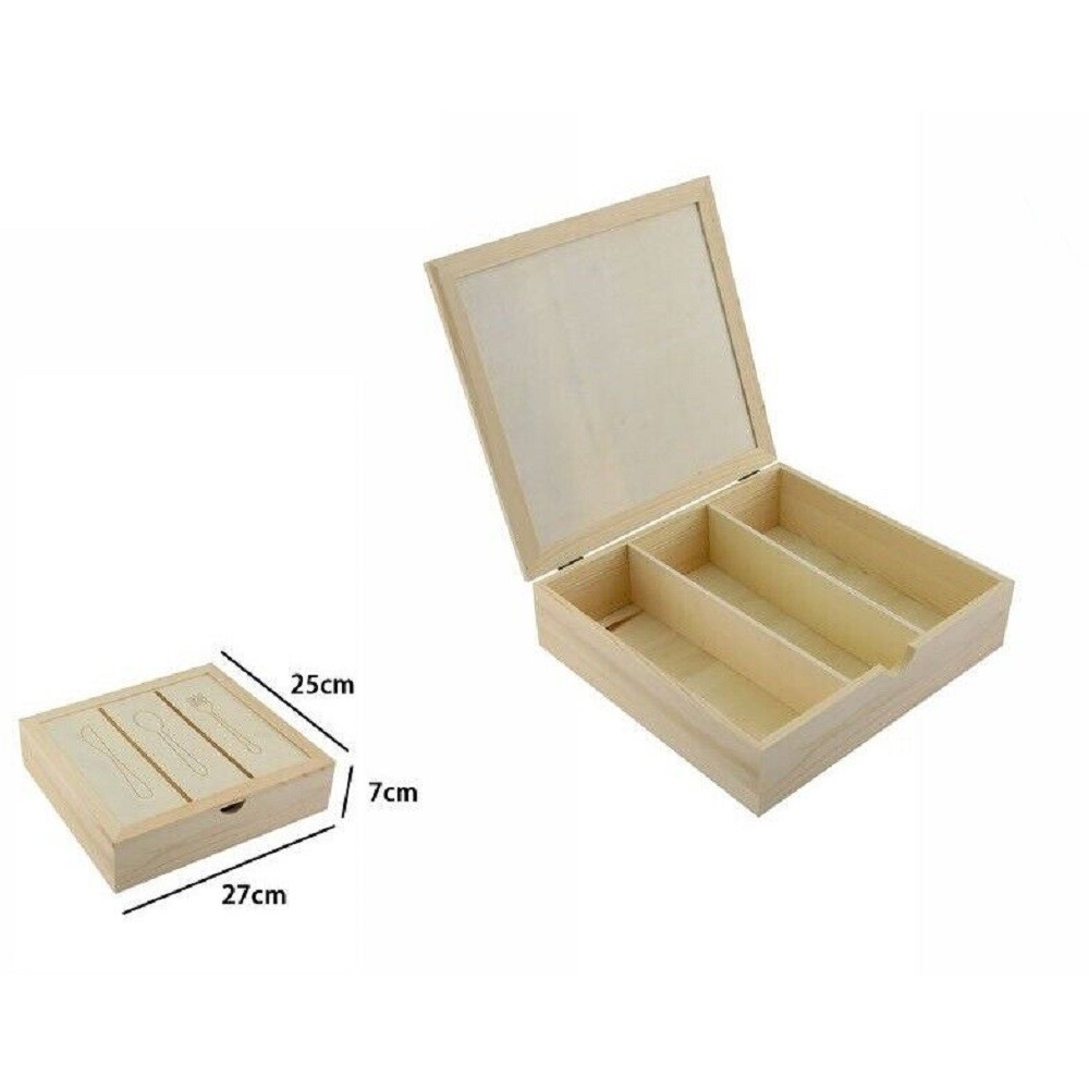 Leikance - Scatola porta posate in bambù, contenitore in legno per  stoviglie e cosmetici : : Casa e cucina