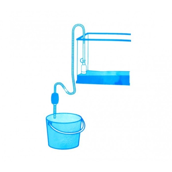 Sifone per la pulizia dell'acquario. Acquario Pompa sifone con una sola  mano drena e cambia l'acqua in pochi minuti (1 pezzo, bianco)