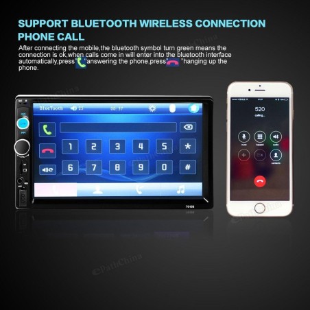 7010B 7" HD 1080P LCD double-din Bluetooth Auto video MP5 STEREO LETTORE MP3