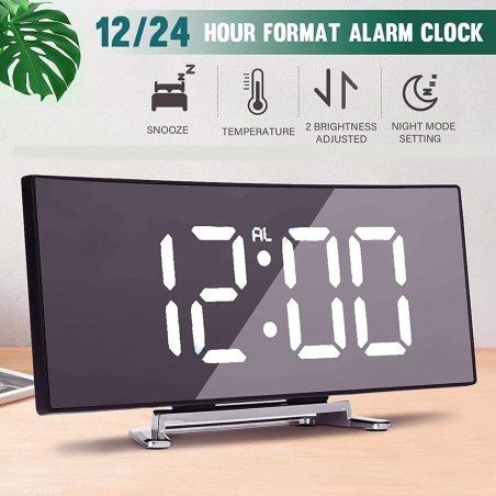 Digital Display LCD Termometro Calendario Sveglia Orologio Flessibile da Tavolo fghfhfgjdfj 