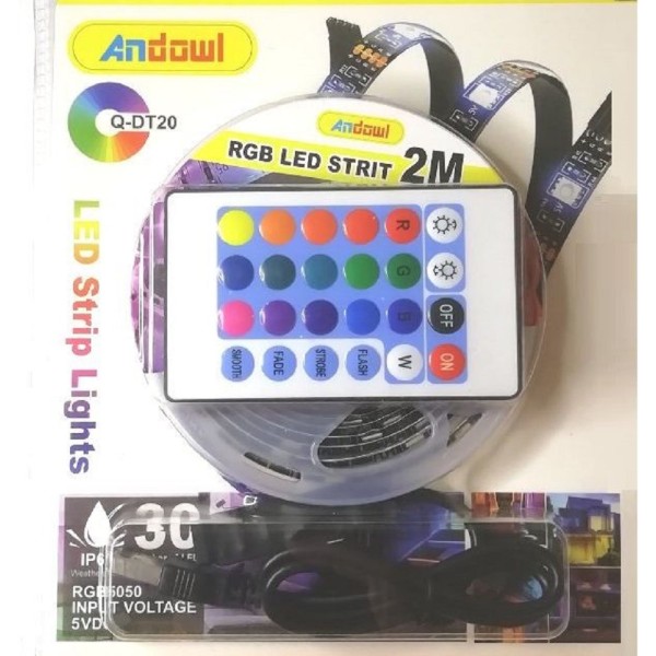 Striscia LED Multicolore 5mt 71989 Neon RGB 120 LED Impermeabile con  Telecomando