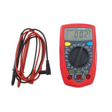 TESTER MULTIMETER DIGITALE DISPLAY LCD 10A CON PUNTALI PROFESSIONALE MOD DT33D