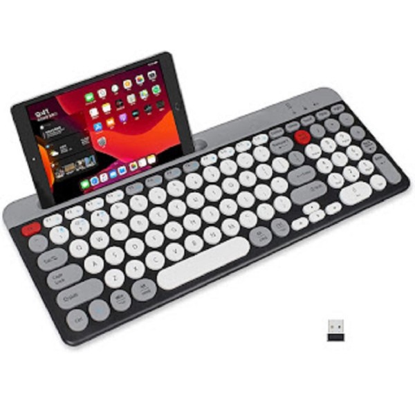 Qulose Tastiera Wireless Ricaricabile, Mini Tastiera PC Bluetooth