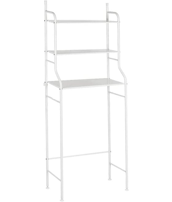 Scaffale Salvaspazio Da 155x65x25 Cm Per Sopra Lavatrice – Bagno, 3 Ripiani, Colore Bianco – BES