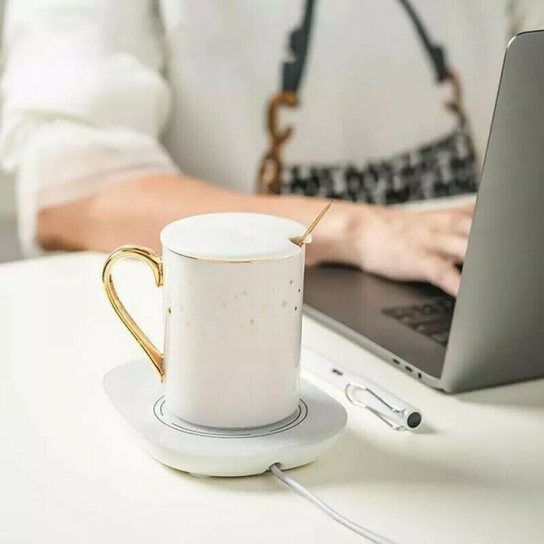 Scaldacaffè, scrivania, gadget intelligente, ideale come regalo per la  casa, ufficio, scalda caffè elettrico con 2 impostazioni di temperatura,  scalda bevande per caffè, latte