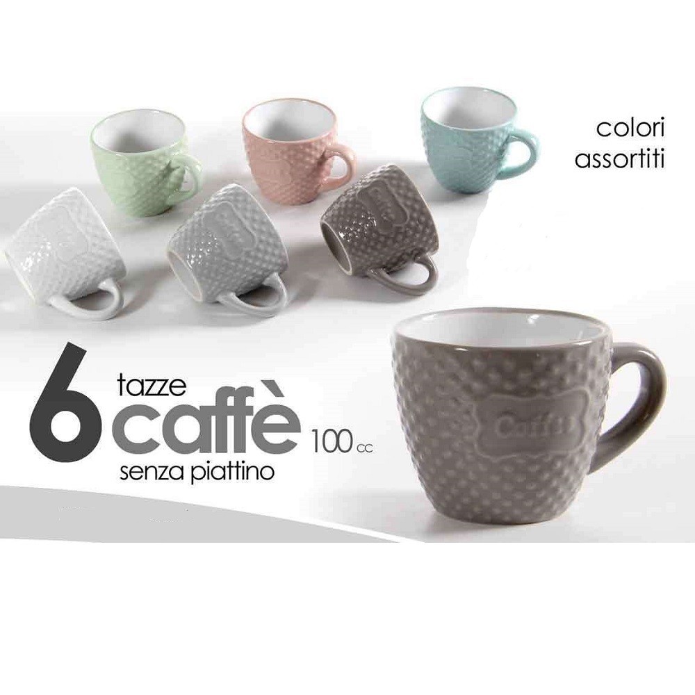 Set 3 Tazzine Caffè 100 cc Vintage Multicolor