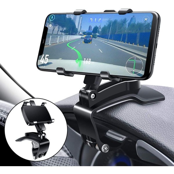 SUPPORTO PER CRUSCOTTO AUTO CLIP MOLLA REGOLABILE 360° GPS SMARTPHONE