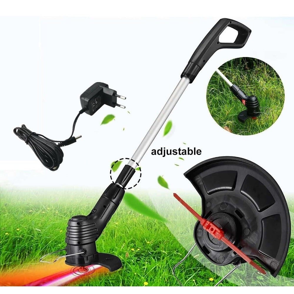 Tagliaerba Elettrico A Batteria 21V - Testa Girevole 90°, Display LED, Lunghezza Regolabile 42.5-52 Pollici