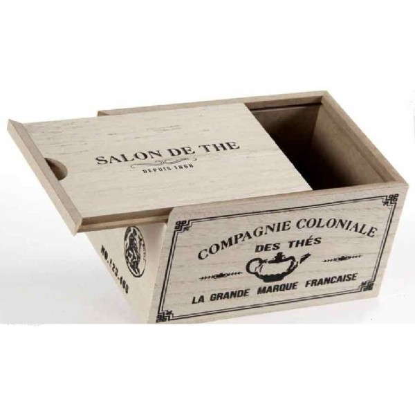 scatola porta oggetti bustine the tè cialde caffè 16x11x9 cm legno