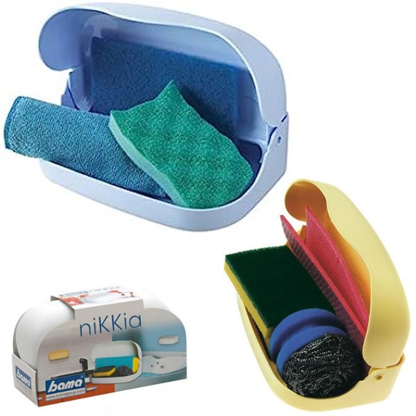 contenitore porta spugna guanti per cucina bagno colori misti fissaggio  adesivo