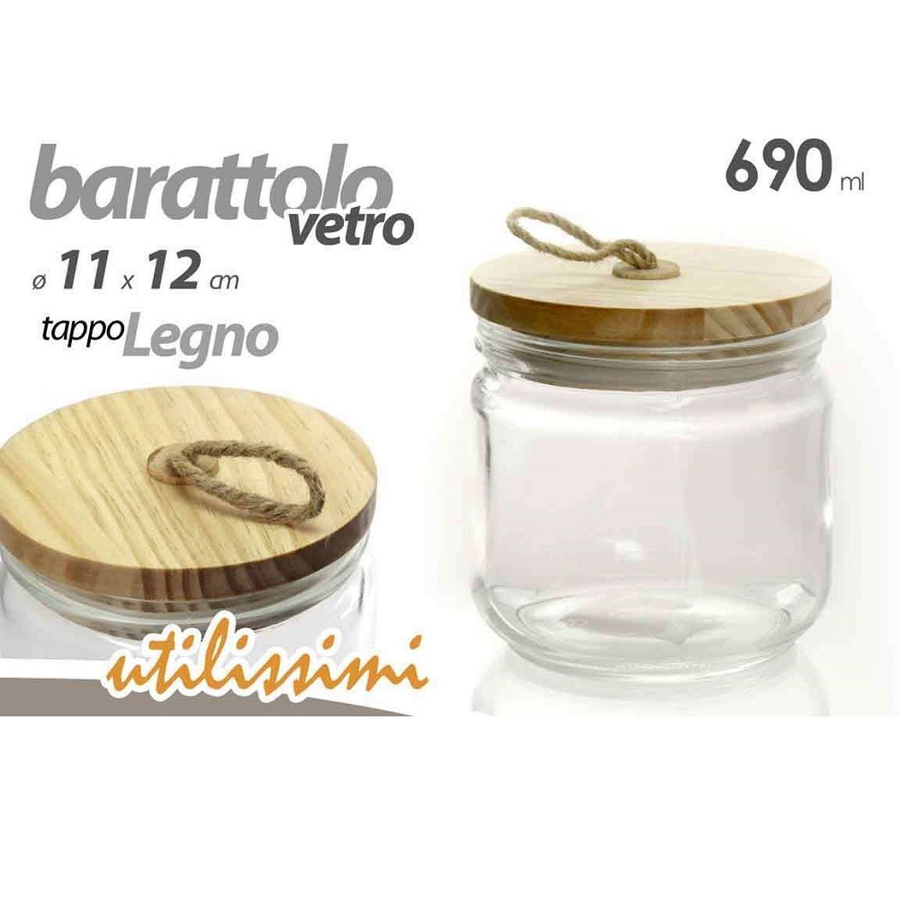 Trade Shop - Barattolo Ermetico Vetro Contenitore Cucina Deco Moderno  Coperchio 1,5 Lt 652622