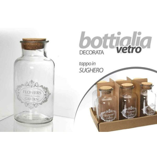 BOTTIGLIA VETRO CON TAPPO SUGHERO 250ML 15X6X6CM - Bottiglie speciali -  Bottiglieri Casalinghi