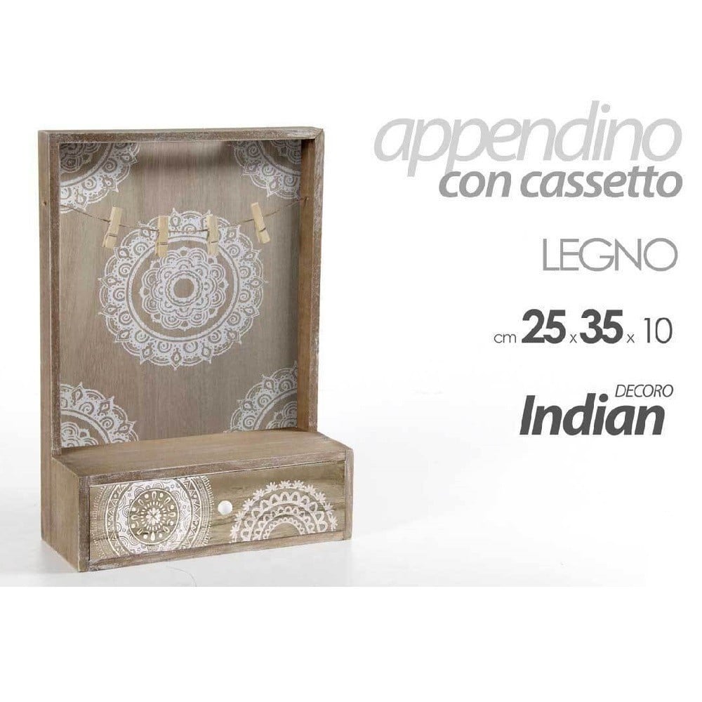Portalettere In Legno Da Parete 2 Posti Portachiavi Decorazione Shabby - 10