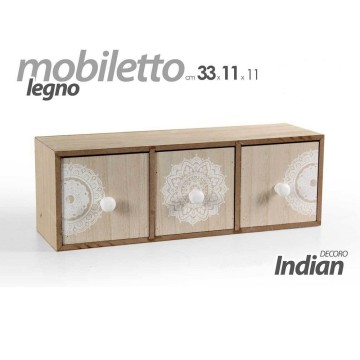 Scatola porta oggetti bustine the in legno decoro indian shabby 19*7  ILC-748288