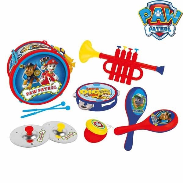 trade shop traesio trade shop - kit set 6 strumenti musicali tromba tamburo giocattolo paw patrol donna