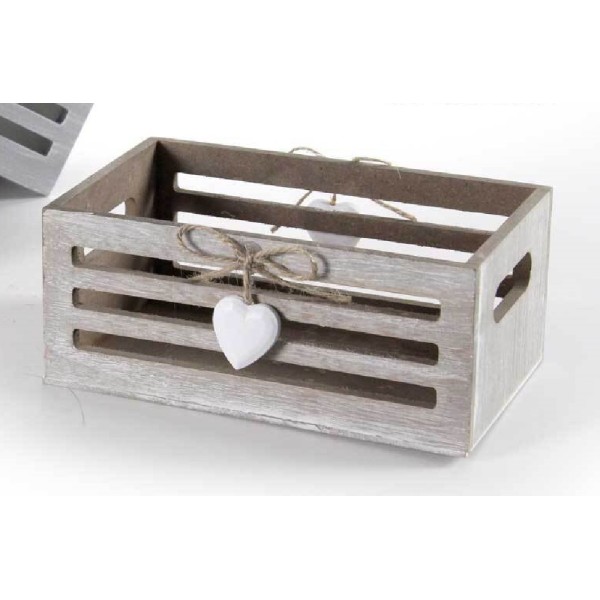 cassetta cassettina cuore portaoggetti manici in legno 20x13x9cm 3