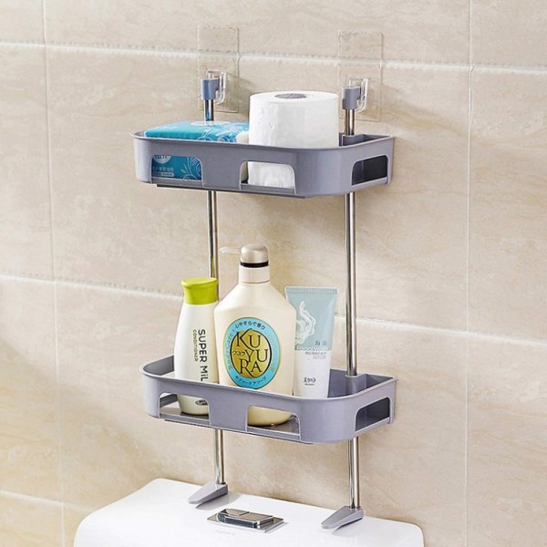 Acquista Scaffale per organizer da bagno Scaffale per lavabo da bagno a  parete senza punzonatura Accessorio di archiviazione multistrato per  toilette cosmetica