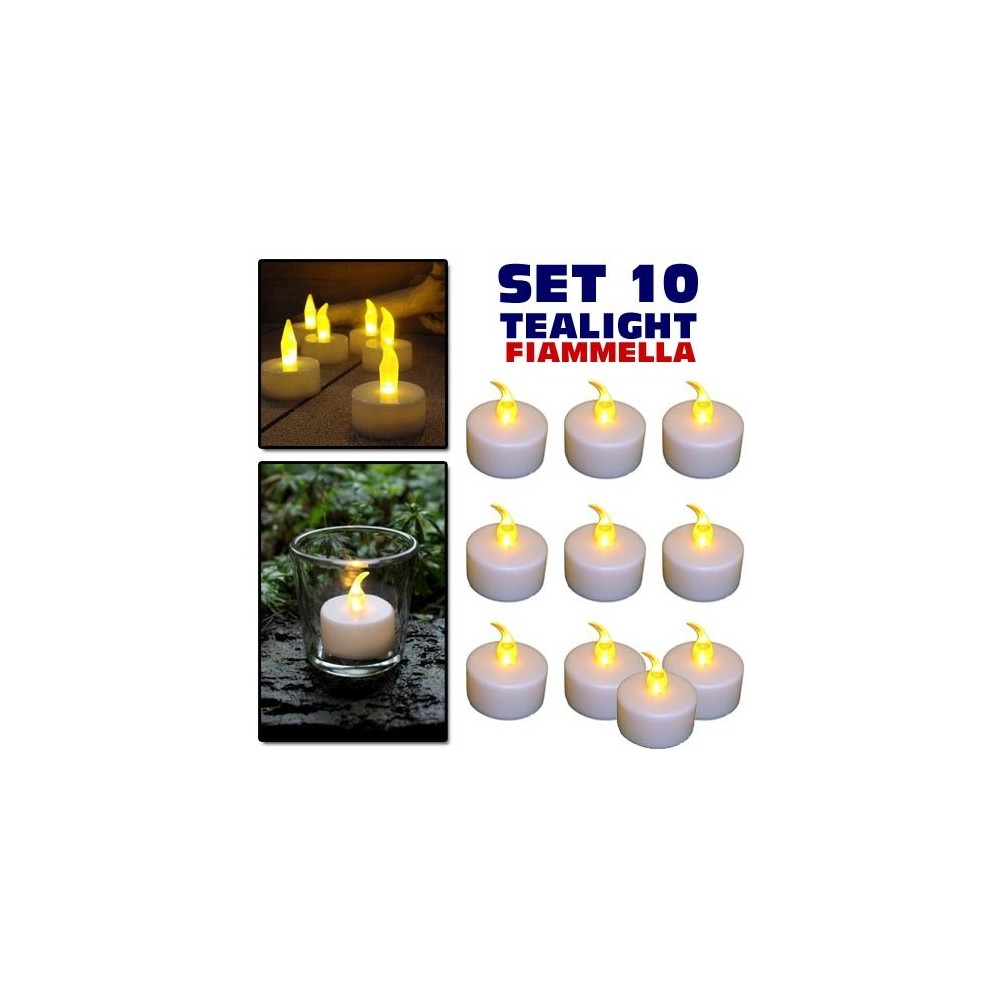 SET 10 CANDELE LANTERNE TEALIGHT TEA LIGHT ELETTRICHE LED BATTERIA DECORAZIONE