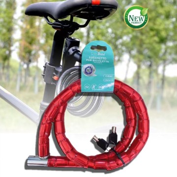 Relaxdays lucchetto a catena per bicicletta o moto, 2 chiavi, antifurto,  resistente, 100 cm di lunghezza