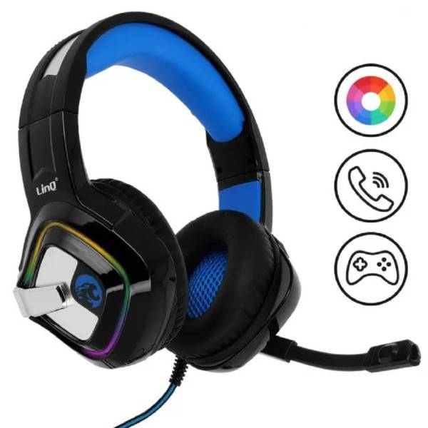 CUFFIE CABLATE STEREO CON MICROFONO JACK USB RGB LED GAMING PC GM6066