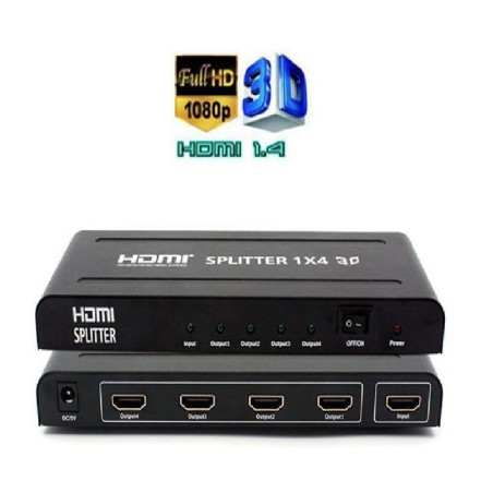 SPLITTER 4 HDMI 1.4 FULL HD 1080P 3D 4 USCITE ALTA RISOLUZIONE SWITCH