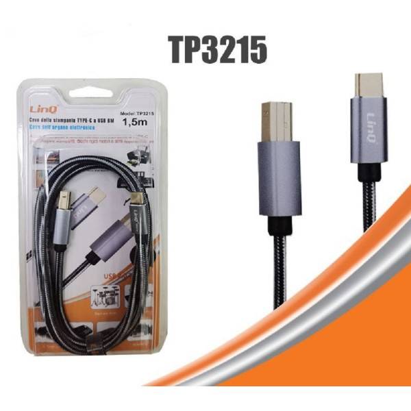 CAVO STAMPANTE DA TYPE-C A USB BM PER ORGANO ELETTRONICO 1.5MT TPC3215
