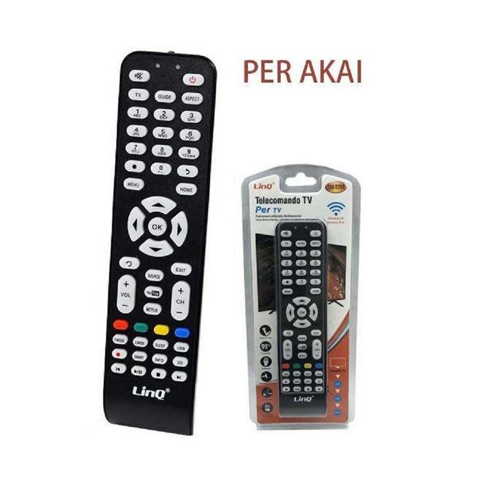 TELECOMANDO SOSTITUTIVO COMPATIBILE TV AKAI LED LCD HDTV 3DTV AK-5728