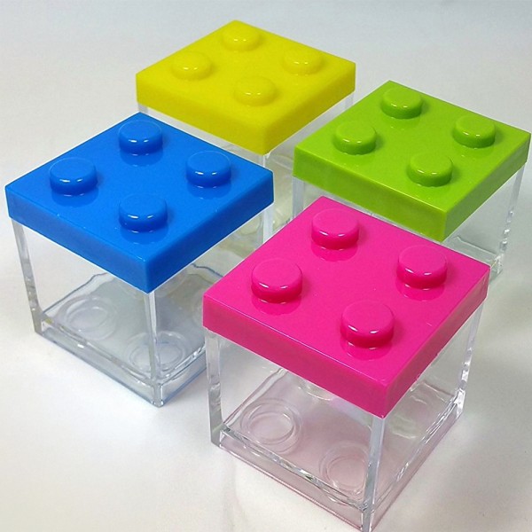 12 scatoline porta confetti a forma di mattoncino lego vari colori  bomboniere