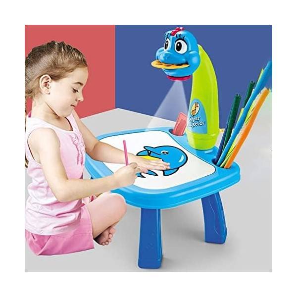 BARVERE Proiettore tavolo da disegno per bambini, lavagna da pittura rosa  per bambini dai 2 anni