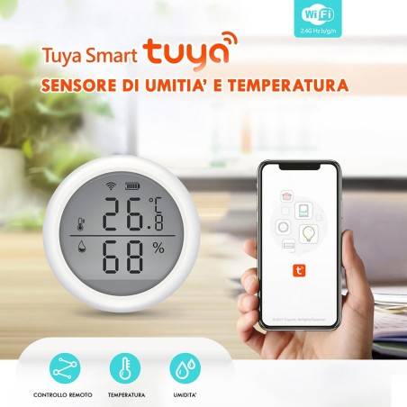 Saldi Sensore di temperatura e umidità WiFi intelligente MoesHouse,  controllo remoto dell'app, monitoraggio interno, igrometro termometro a  batteria, compatibile con Alexa Google - Banggood Italia Mobile