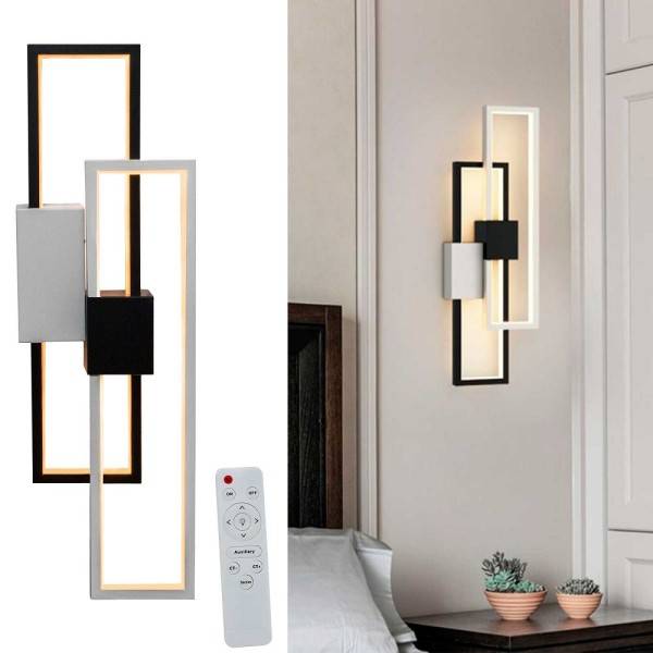 Applique da parete led doppia emissione di luce lampada a muro bianco  rettangolare design moderno per