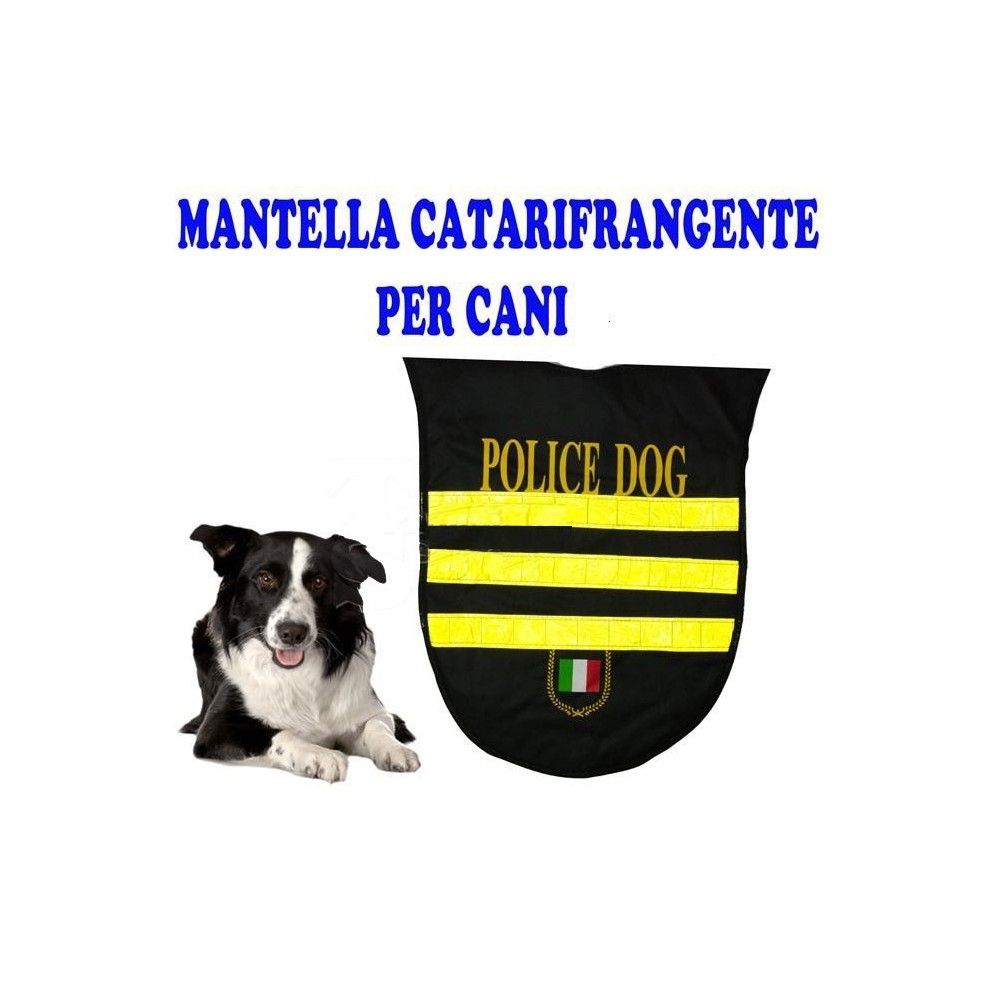 CAPPOTTO VESTITO IMPERMEABILE CATARIFRANGENTE CANE POLICE DOG TAGLIA S
