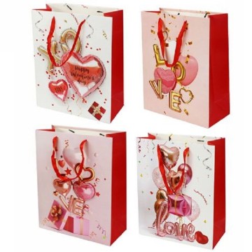 set 6 buste borsa regalo sacchetti san valentino 26x32x12cm 71096 varie  fantasie