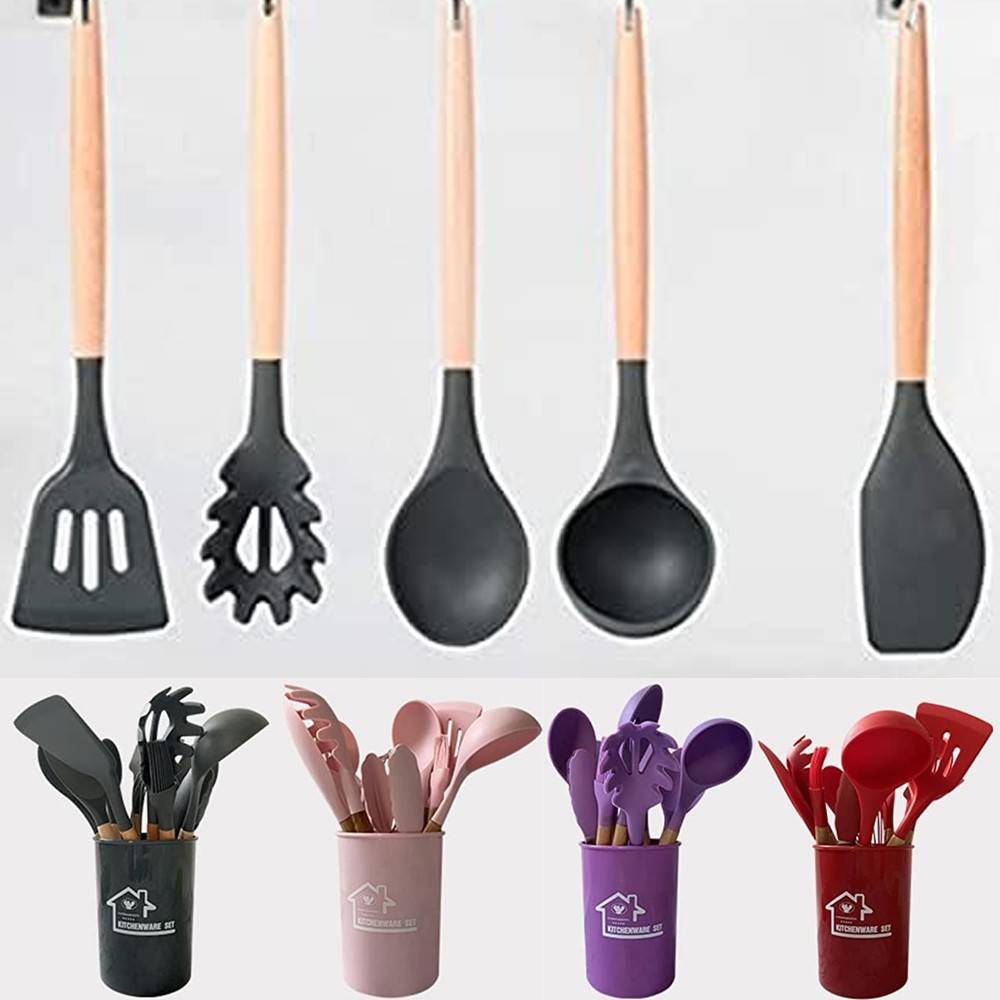 Set 18 pz utensili da cucina in silicone alimentare - anti graffio - m –  CASACOOL